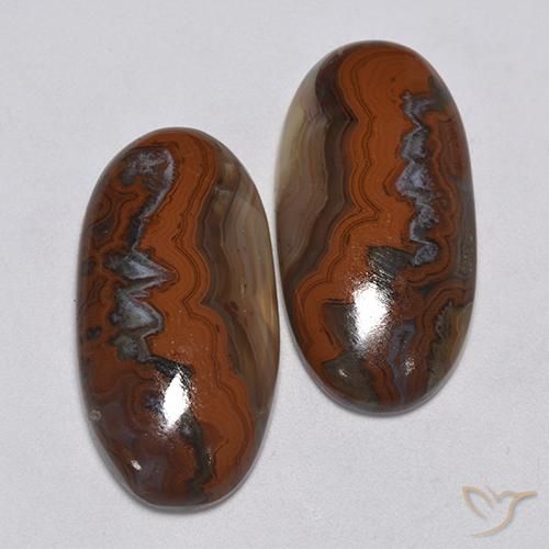 37.57 ct natürliche Mehrfarbig Jaspis-Edelsteine, Oval, Lichtundurchlässig