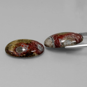  ct natürliche Mehrfarbig Jaspis-Edelsteine, Oval Schliff, Lichtundurchlässig