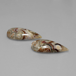  ct natürliche mehrfarbiger Jaspis-Edelsteine, Birnenform, Lichtundurchlässig
