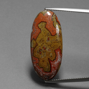 9,17 ctw natürlicher Mehrfarbig Jaspis, Oval Schliff, Lichtundurchlässig