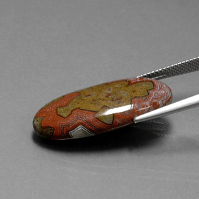 9,17 ctw natürlicher Mehrfarbig Jaspis, Oval Schliff, Lichtundurchlässig