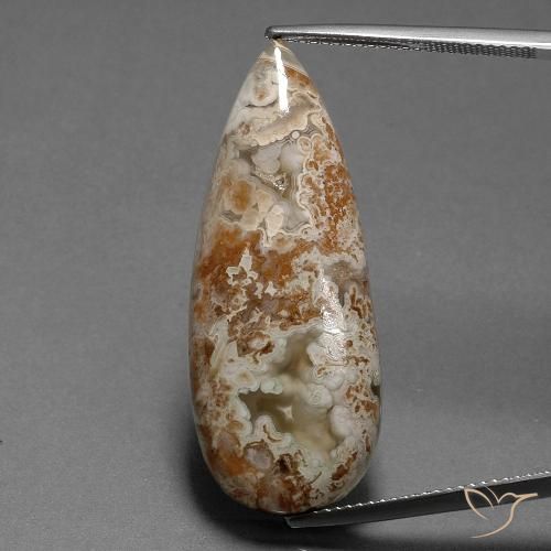 19.58ct Natürlicher Mehrfarbig Jaspis, Birnenform, Lichtundurchlässig