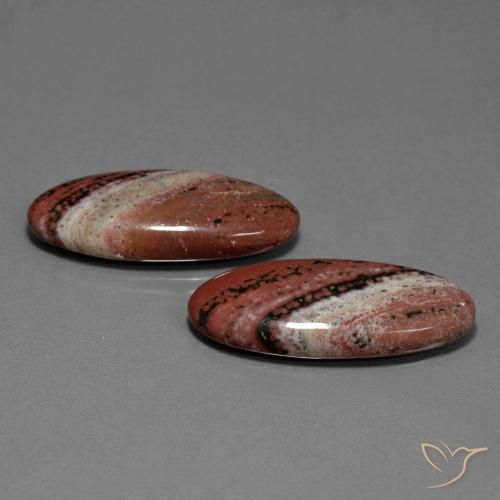 33.50 ct natürliche Mehrfarbig Jaspis-Edelsteine, Oval, Lichtundurchlässig