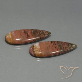 30.50 ct natürliche Mehrfarbig Jaspis-Edelsteine, Birnenform, Lichtundurchlässig