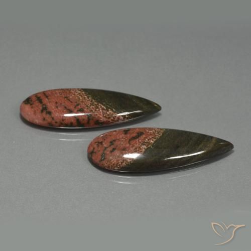29.35 ct natürliche Mehrfarbig Jaspis-Edelsteine, Birnenform, Lichtundurchlässig