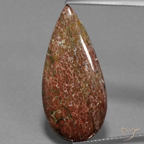 9.57ct Natürlicher Mehrfarbig Jaspis, Birnenform, Lichtundurchlässig