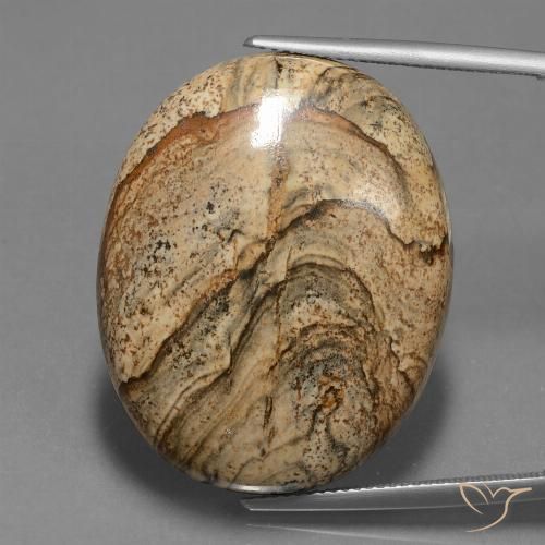 45.92ct Natürlicher Mehrfarbig Jaspis, Oval, Lichtundurchlässig