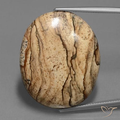41.04ct Natürlicher Mehrfarbig Jaspis, Oval, Lichtundurchlässig, Photo A