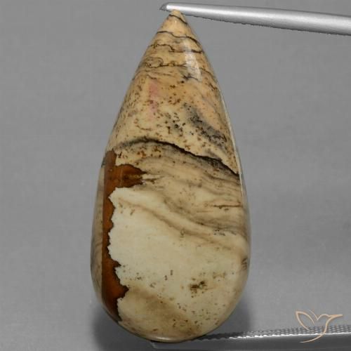 26.95ct Natürlicher Mehrfarbig Jaspis, Birnenform, Lichtundurchlässig