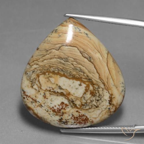39.82ct Natürlicher Mehrfarbig Jaspis, Birnenform, Lichtundurchlässig