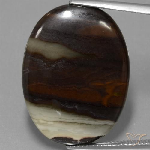 29.70ct Natürlicher Mehrfarbig Jaspis, Oval, Lichtundurchlässig, Photo A
