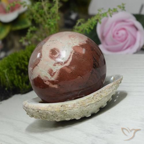 9,17 ctw natürlicher Mehrfarbig Jaspis, Kugel / Ball, Lichtundurchlässig