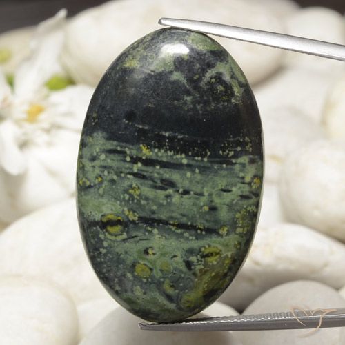 48.91ct Natürlicher Mehrfarbig Jaspis, Oval, Lichtundurchlässig