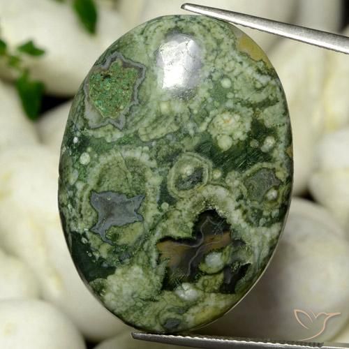 30.18ct Natürlicher Mehrfarbig Jaspis, Oval, Lichtundurchlässig