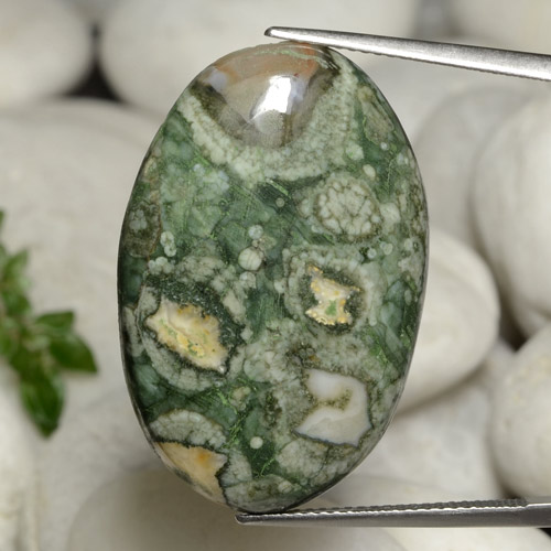 9,17 ctw natürlicher Mehrfarbig Jaspis, Oval Schliff, Lichtundurchlässig