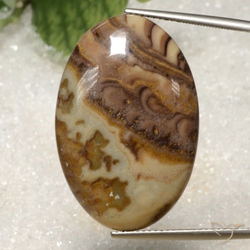 28.34ct Natürlicher Mehrfarbig Jaspis, Oval, Lichtundurchlässig, Photo A