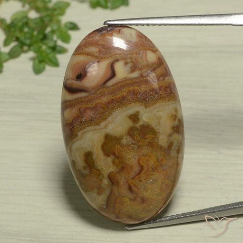 23.47ct Natürlicher Mehrfarbig Jaspis, Oval, Lichtundurchlässig