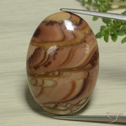 22.47ct Natürlicher Mehrfarbig Jaspis, Oval, Lichtundurchlässig