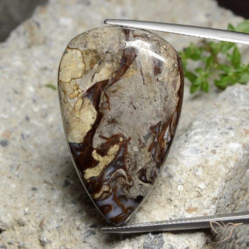 37.59ct Natürlicher Mehrfarbig Jaspis, Birnenform, Lichtundurchlässig