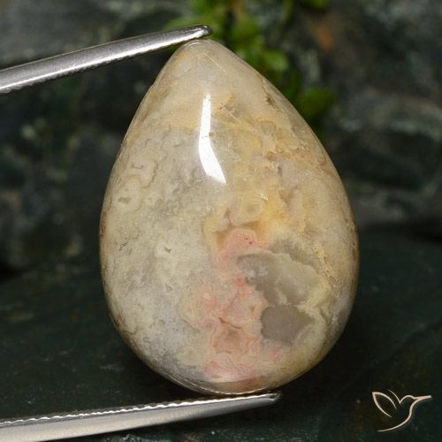 23.13ct Natürlicher Mehrfarbig Jaspis, Birnenform, Lichtundurchlässig