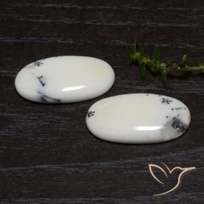 18.19 ct natürliche Weiß mit Schwarz Jaspis-Edelsteine, Oval, Lichtundurchlässig