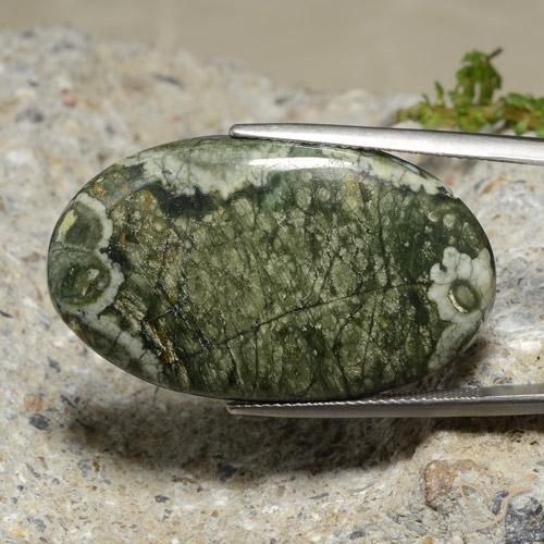 29.99ct Natürlicher Mehrfarbig Jaspis, Oval, Lichtundurchlässig