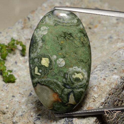 27.42ct Natürlicher Mehrfarbig Jaspis, Oval, Lichtundurchlässig