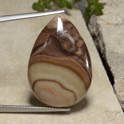 18.38ct Natürlicher Mehrfarbig Jaspis, Birnenform, Lichtundurchlässig