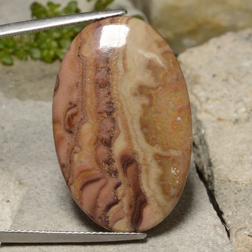 16.98ct Natürlicher Mehrfarbig Jaspis, Oval, Lichtundurchlässig, Photo A