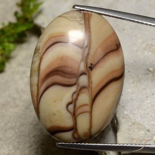 24.50ct Natürlicher Mehrfarbig Jaspis, Oval, Lichtundurchlässig