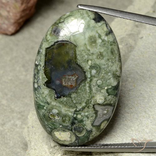 31.92ct Natürlicher Mehrfarbig Jaspis, Oval, Lichtundurchlässig