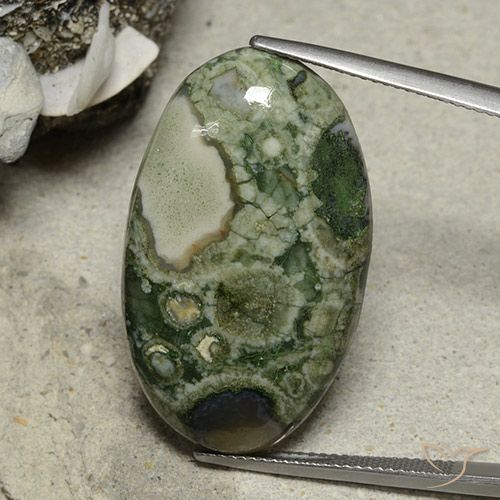 25.95ct Natürlicher Mehrfarbig Jaspis, Oval, Lichtundurchlässig