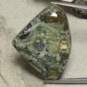 24,33 ctw natürlicher mehrfarbiger Jaspis, Birnenform, Lichtundurchlässig