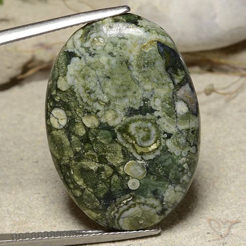 25.67ct Natürlicher Mehrfarbig Jaspis, Oval, Lichtundurchlässig