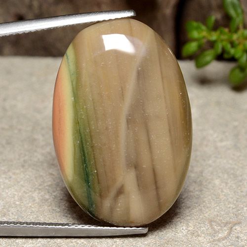 25.96ct Natürlicher Mehrfarbig Jaspis, Oval, Lichtundurchlässig