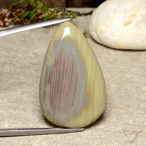 29.73ct Natürlicher Mehrfarbig Jaspis, Birnenform, Lichtundurchlässig