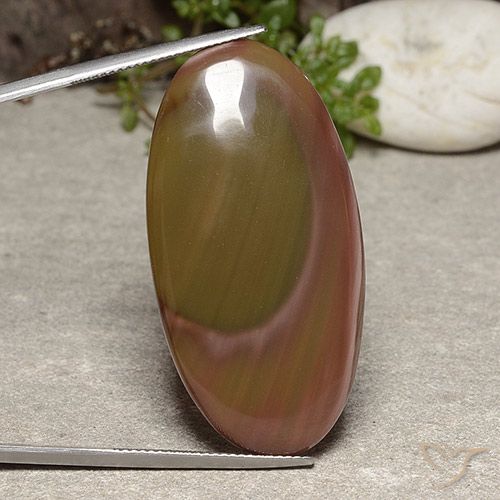 40.75ct Natürlicher Mehrfarbig Jaspis, Oval, Lichtundurchlässig