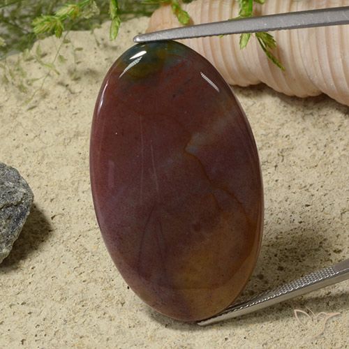 39.44ct Natürlicher Mehrfarbig Jaspis, Oval, Lichtundurchlässig
