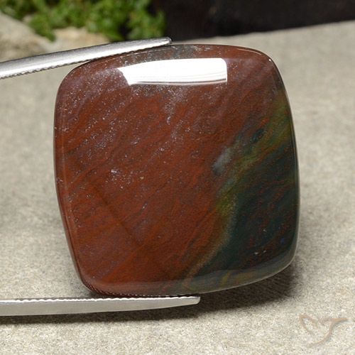 32.72ct Natürlicher Mehrfarbig Jaspis, Kissen, Lichtundurchlässig