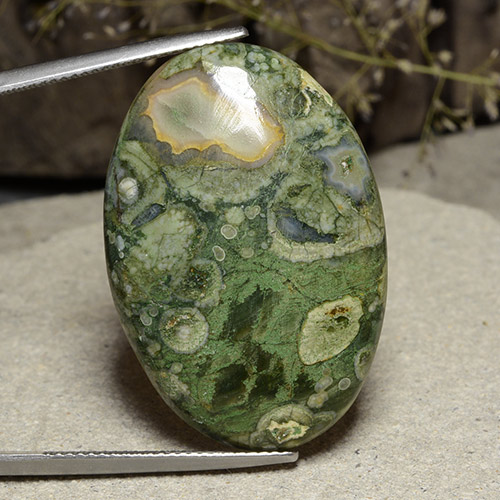 9,17 ctw natürlicher Mehrfarbig Jaspis, Oval Schliff, Lichtundurchlässig