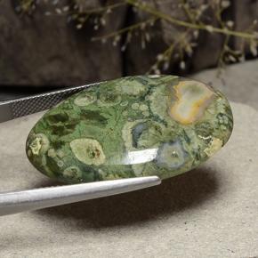 9,17 ctw natürlicher Mehrfarbig Jaspis, Oval Schliff, Lichtundurchlässig