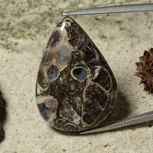 25.71ct Natürlicher Mehrfarbig Jaspis, Birnenform, Lichtundurchlässig