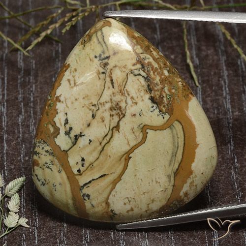 39.45ct Natürlicher Mehrfarbig Jaspis, Birnenform, Lichtundurchlässig