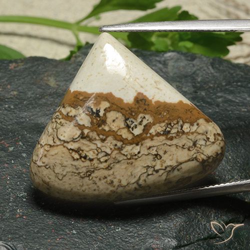 33.81ct Natürlicher Mehrfarbig Jaspis, Birnenform, Lichtundurchlässig