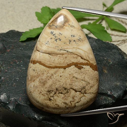 80.06ct Natürlicher Mehrfarbig Jaspis, Birnenform, Lichtundurchlässig
