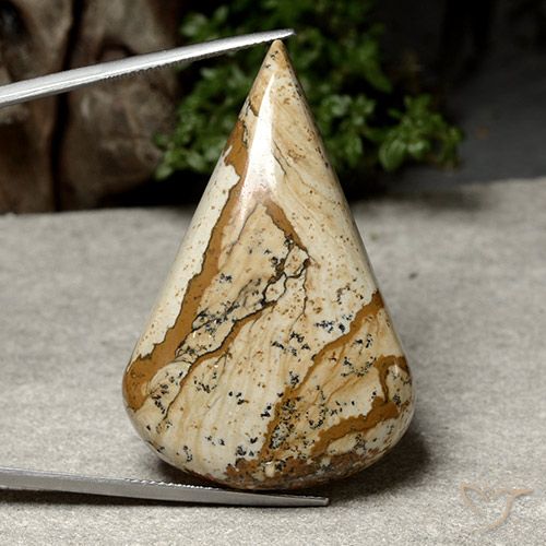 74.08ct Natürlicher Mehrfarbig Jaspis, Birnenform, Lichtundurchlässig