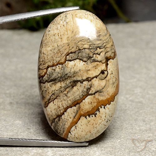 38.03ct Natürlicher Mehrfarbig Jaspis, Oval, Lichtundurchlässig