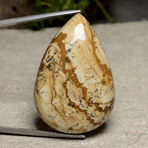 53.23ct Natürlicher Mehrfarbig Jaspis, Birnenform, Lichtundurchlässig