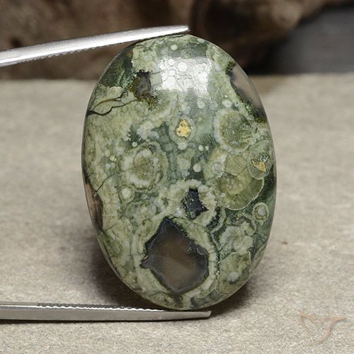 28.30ct Natürlicher Mehrfarbig Jaspis, Oval, Lichtundurchlässig