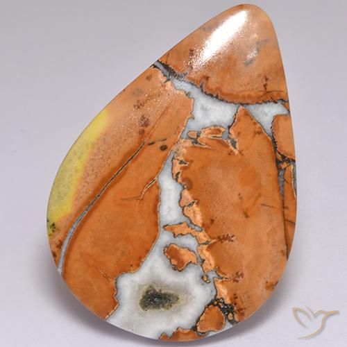 38.11ct Natürlicher Mehrfarbig Jaspis, Birnenform, Lichtundurchlässig